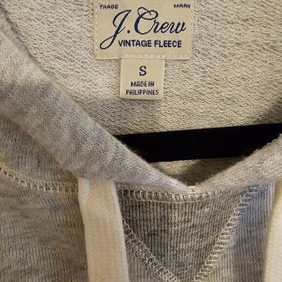 J. Crew Vintage cotton terry relaxed hoodie in Heather Grey (S) - Picture 2 of 3